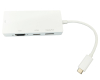 Adapter USB 3.1 tip C (M) - Display Port + HDMI + VGA + DVI (F) beli 