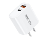 Strujni Fast punjac Kiddy 1xUSB3.0+1 xTIP C 20W RP-U120, beli