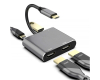 Adapter USB 3.1 tip C (M) - 2 x HDMI + USB 3.0 + PD 60W (4 u 1)