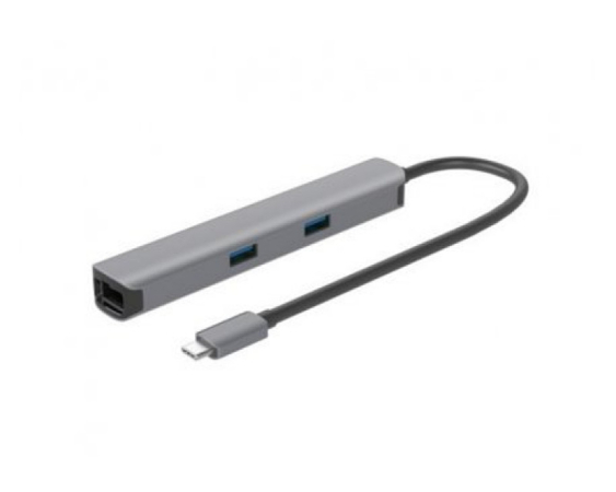 E-GREEN  Adapter USB USB 3.1 tip C (M) - HDMI + 2 x USB 3.0 + SD/TF+PD 100W + RJ45 (F)1000 Mbps (7 u 1) 