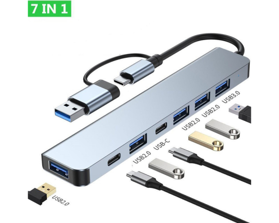 E-GREEN  USB 3.1 tip C - HUB Superbrzi 7port USB 3.0 