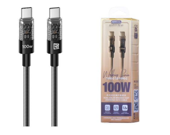REMAX  DATA kabl Walking TIP C na TIP C RC-C162 100W, 1.2m crni 