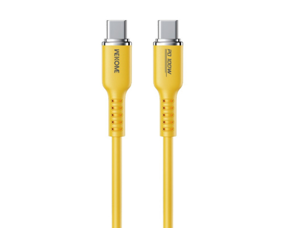 WEKOME  WDC-11 Kabl 3.1 USB tip C M/M 1.2m, za Super brzo punjenje 100W/480Mbps, Silicon Soft, žuti 