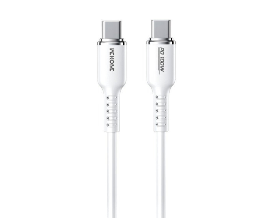 WEKOME  WDC-11 Kabl 3.1 USB tip C M/M 1.2m, za Super brzo punjenje 100W/480Mbps, Silicon Soft, beli 