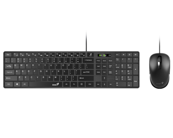 GENIUS  SlimStar C126 USB US crna tastatura+ USB crni miš 