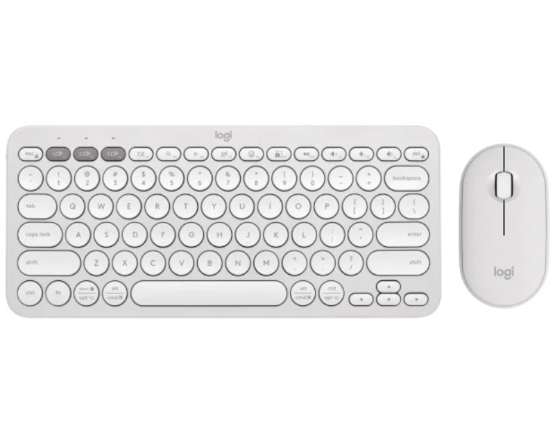 Pebble2 Wireless Combo US tastatura + miš bela 