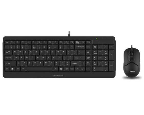 A4 TECH  F1512S FSTYLER USB YU crna tastatura + USB crni miš 