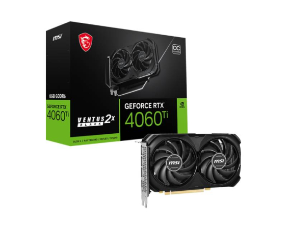 MSI  nVidia GeForce RTX 4060 Ti 8GB 128bit RTX 4060 Ti VENTUS 2X BLACK 8G OC grafička karta