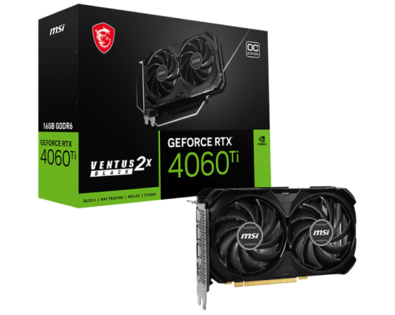 MSI  nVidia GeForce RTX 4060 Ti 16GB 128bit RTX 4060 Ti VENTUS 2X BLACK 16G OC grafička karta