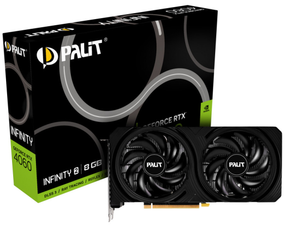 PALIT  RTX4060 Infinity 2 8GB GDDR6 128bit 3-DP HDMI (NE64060019P1-1070L) grafička karta
