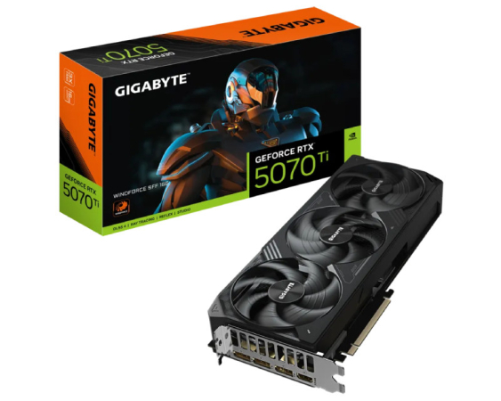 GIGABYTE  nVidia GeForce RTX 5070 Ti WINDFORCE SFF16GB 256bit GV-N507TWF3-16GD rev. 1.0 grafička karta